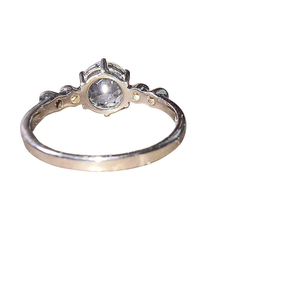 Iolite, White Zircon And Sterling Silver Sparkle Ring NWOT - Picture 9 of 11
